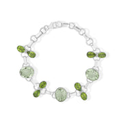 Natural Amethyst Green & Peridot Cut Bracelet