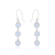 Natural Moonstone Rainbow Cabochon Earrings