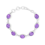 Natural Amethyst Cut Bracelet