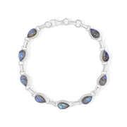 Natural Labradorite Pear Blue Fire Cab Bracelet
