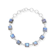 Natural Labradorite Blue Fire Cabochon Bracelet