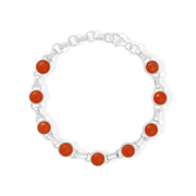 Natural Carnelian Cabochon Bracelet