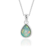 Natural Opal Ethiopian Pear Cab Pendant