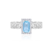 Natural Aquamarine Cut Ring