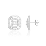 Octagon Studs (Rhodium Plated)