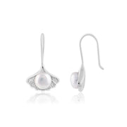 Oysterdew Pearl Earrings (Rhodium Plated)