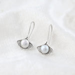 Load image into Gallery viewer, Oysterdew Pearl Earrings (Rhodium Plated)
