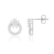 Floret Studs (Rhodium Plated)