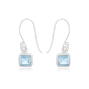Natural Aquamarine Faceted Earrings