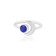Natural Lapis Lazuli Cut Cabochon Ring
