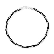 Amalfi Braid Anklet (Rhodium Plated)