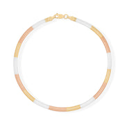 Tricolore Anklet (Gold, Rose Gold & Rhodium Plated)