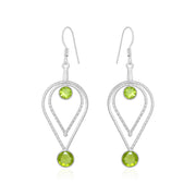 Natural Peridot Faceted Earrings