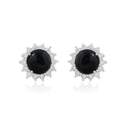Natural Black Star Cabochon Studs