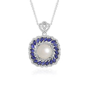 Natural Pearl & Iolite Pendant