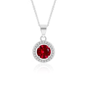 Ember Round Pendant (Rhodium Plated)