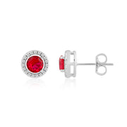 Ember Round Studs (Rhodium Plated)