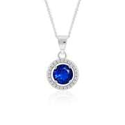 Aura Round Pendant (Rhodium Plated)