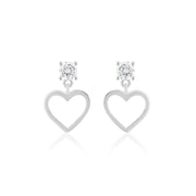Heart Zircon Studs (Rhodium plated)