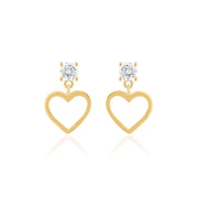Heart Zircon Studs (Gold Plated)