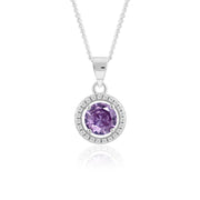 Iris Round Pendant (Rhodium Plated)