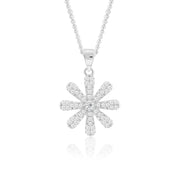 Floral Pendant (Rhodium Plated)