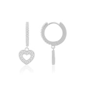 Lover Drop Earrings (Rhodium Plated)