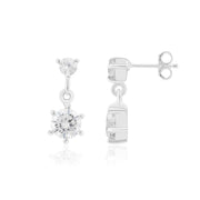 Drop Zircon Studs (Rhodium Plated)