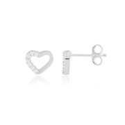 Half a Heart Studs(Rhodium Plated)