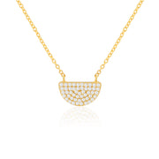 Crescent Zircon Necklace (Gold Plated)