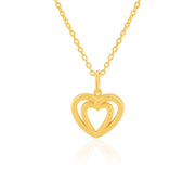 Double Heart Pendant (Gold Plated)