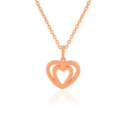 Double Heart Pendant (Rose Gold Plated)