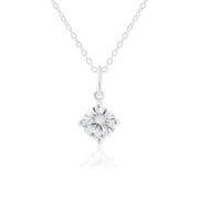 Solitaire Necklace (Rhodium Plated)