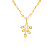 Leaflet Charm Necklace (Gold Plated)