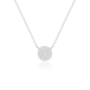 Circle Zircon Necklace (Rhodium Plated)