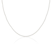 Oval Beaded Chain (Rhodium Plated)
