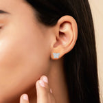 Load image into Gallery viewer, Winglet Studs with Zircon in 925 Silver (Rhodium Plated)
