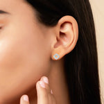 Load image into Gallery viewer, Quadro Studs with Zircon in 925 Silver (Rhodium Plated)
