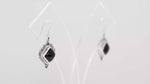 Load and play video in Gallery viewer, Natural Black Onyx Cab Earrings in 925 Silver

